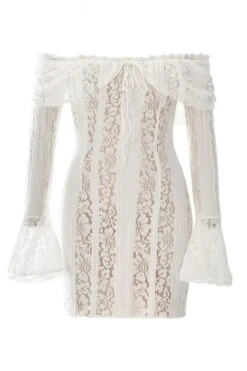 Bodycon Collection Shop -Bodycon Collection Shop rose long sleeve bodycon mini dress pearl white bodycon collection usa aus 44034554003674