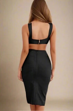 Sasha Bandage Midi Dress - Classic Black 12 Sasha Bandage Midi Dress - Classic Black -Bodycon Collection Shop sasha bandage midi dress classic black bodycon collection usa aus 40424580317402