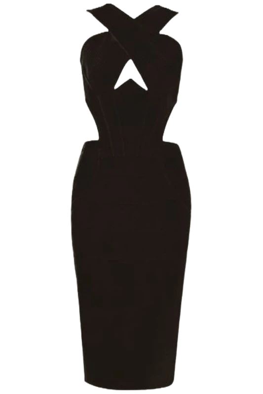 Sasha Bandage Midi Dress - Classic Black 4 Sasha Bandage Midi Dress - Classic Black - Image 2