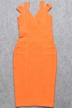 Sia Bandage Dress - Apricot Orange -Bodycon Collection Shop sia bandage dress apricot orange bodycon collection usa aus 16011032657999