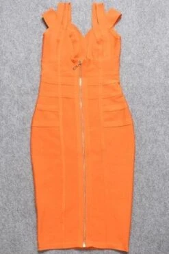 Sia Bandage Dress - Apricot Orange -Bodycon Collection Shop sia bandage dress apricot orange bodycon collection usa aus 16011033903183