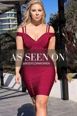 Sia Bandage Dress - Apricot Orange -Bodycon Collection Shop sia bandage dress apricot orange bodycon collection usa aus 39831476633818