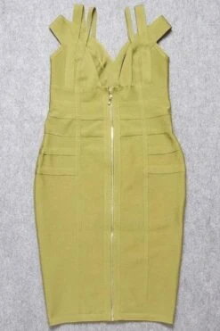 Sia Bandage Dress - Olive Green -Bodycon Collection Shop sia bandage dress olive green bodycon collection usa aus 28526489272399