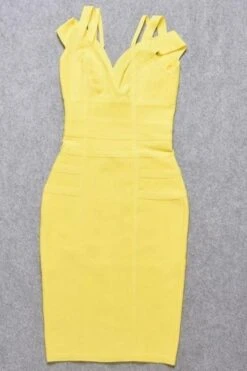 Sia Bandage Dress - Sun Yellow -Bodycon Collection Shop sia bandage dress sun yellow bodycon collection usa aus 28524339593295