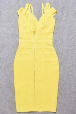 Sia Bandage Dress - Sun Yellow -Bodycon Collection Shop sia bandage dress sun yellow bodycon collection usa aus 28526378123343
