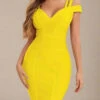 Sia Bandage Dress - Sun Yellow -Bodycon Collection Shop sia bandage dress sun yellow bodycon collection usa aus 41832095678682