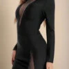 Sofie Long Sleeve Bodycon Mini Dress - Classic Black -Bodycon Collection Shop sofie long sleeve bodycon mini dress classic black bodycon collection usa aus 40424739176666