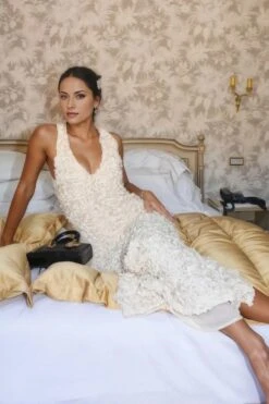 Sonia Bodycon Maxi Dress - White Pearl -Bodycon Collection Shop sonia bodycon maxi dress pearl white bodycon collection usa aus 43884661014746