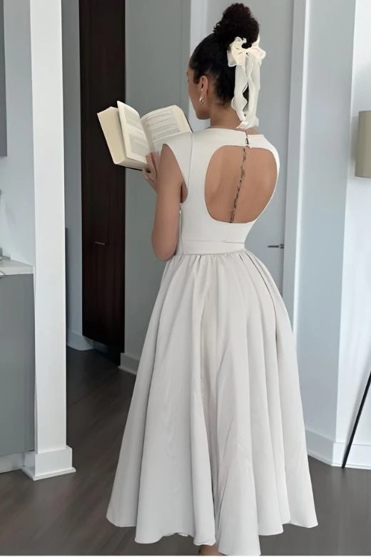 Stella Midi Dress - White Pearl 8 Stella Midi Dress - White Pearl - Image 6