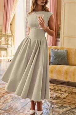 Stella Midi Dress - Beige Cream -Bodycon Collection Shop stella bodycon midi dress cream bodycon collection usa aus 44260998480090 1