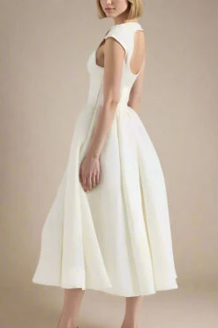 Stella Midi Dress - White Pearl