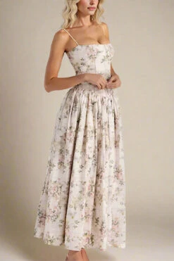 Tasmin Midi Dress - Beige Cream