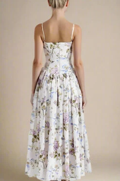 Tasmin Midi Dress - White Floral -Bodycon Collection Shop tasmin bodycon midi dress white floral bodycon collection usa aus 1167484054