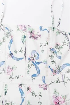 Tasmin Midi Dress - White Floral -Bodycon Collection Shop tasmin bodycon midi dress white floral bodycon collection usa aus 1167484056