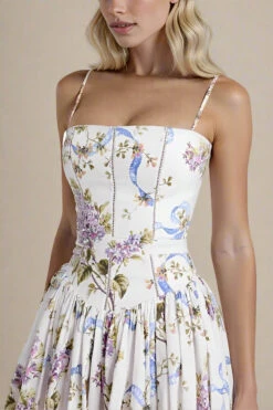 Tasmin Midi Dress - White Floral -Bodycon Collection Shop tasmin bodycon midi dress white floral bodycon collection usa aus 1167484060