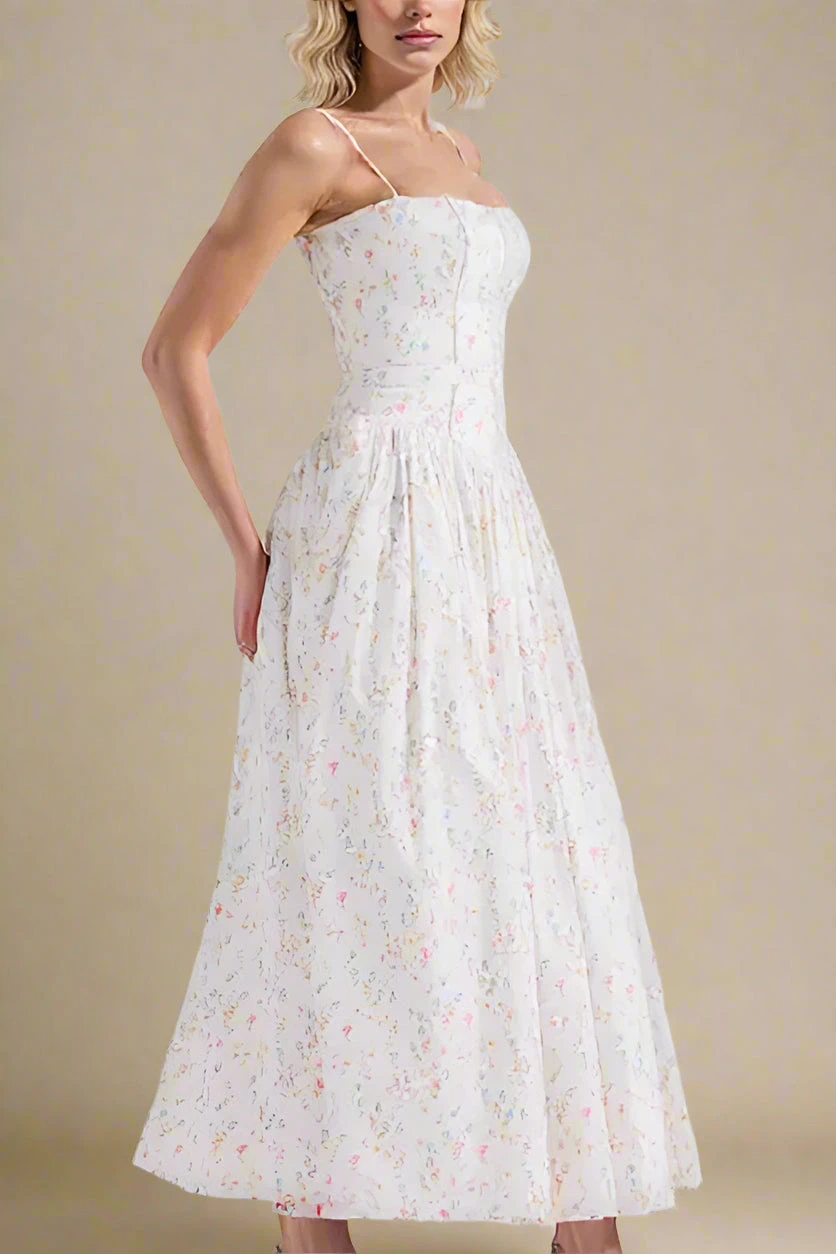 Tasmin Midi Dress - White Print 5 Tasmin Midi Dress - White Print - Image 3