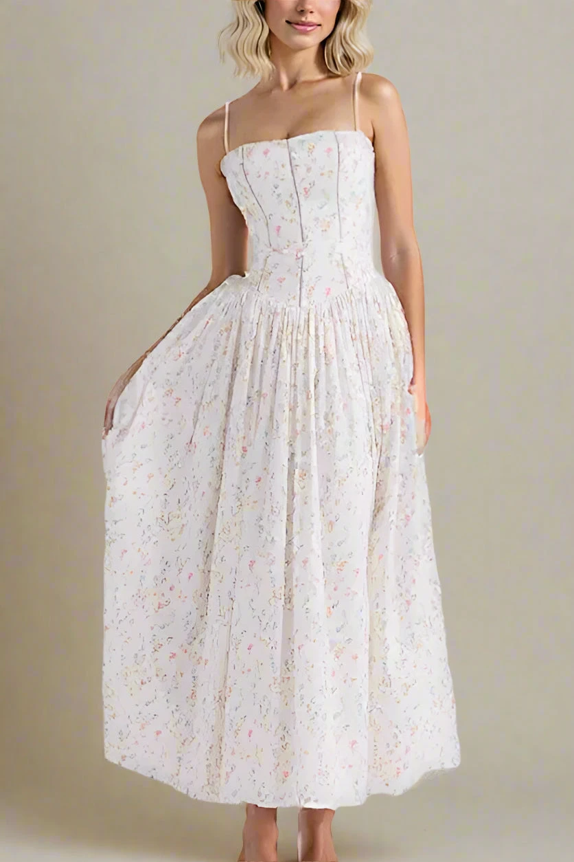 Tasmin Midi Dress - White Print 4 Tasmin Midi Dress - White Print - Image 2