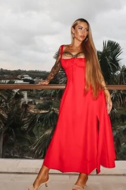 Taylor Bodycon Day Midi Dress - Salmon Pink -Bodycon Collection Shop taylor bodycon day midi dress baby blue bodycon collection usa aus 44094455611610 11