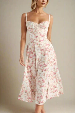 Taylor Bodycon Day Midi Dress - Coral Red