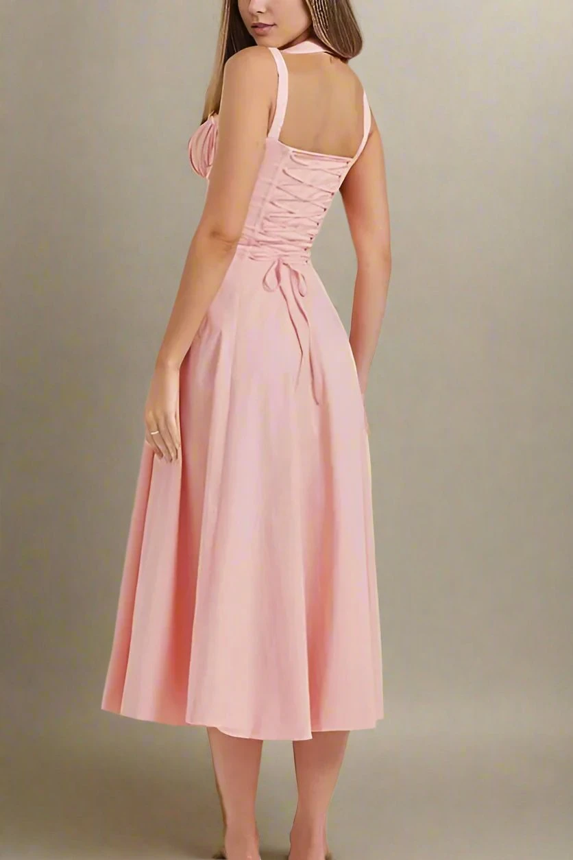 Taylor Bodycon Day Midi Dress - Dusty Pink 4 Taylor Bodycon Day Midi Dress - Dusty Pink - Image 2