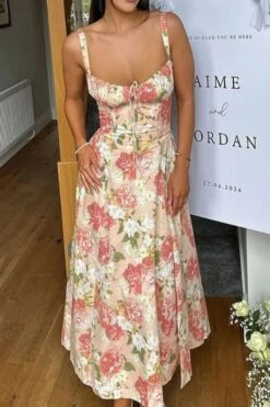 Taylor Bodycon Day Midi Dress - Salmon Pink -Bodycon Collection Shop taylor bodycon day midi dress salmon pink bodycon collection usa aus 44391092289754