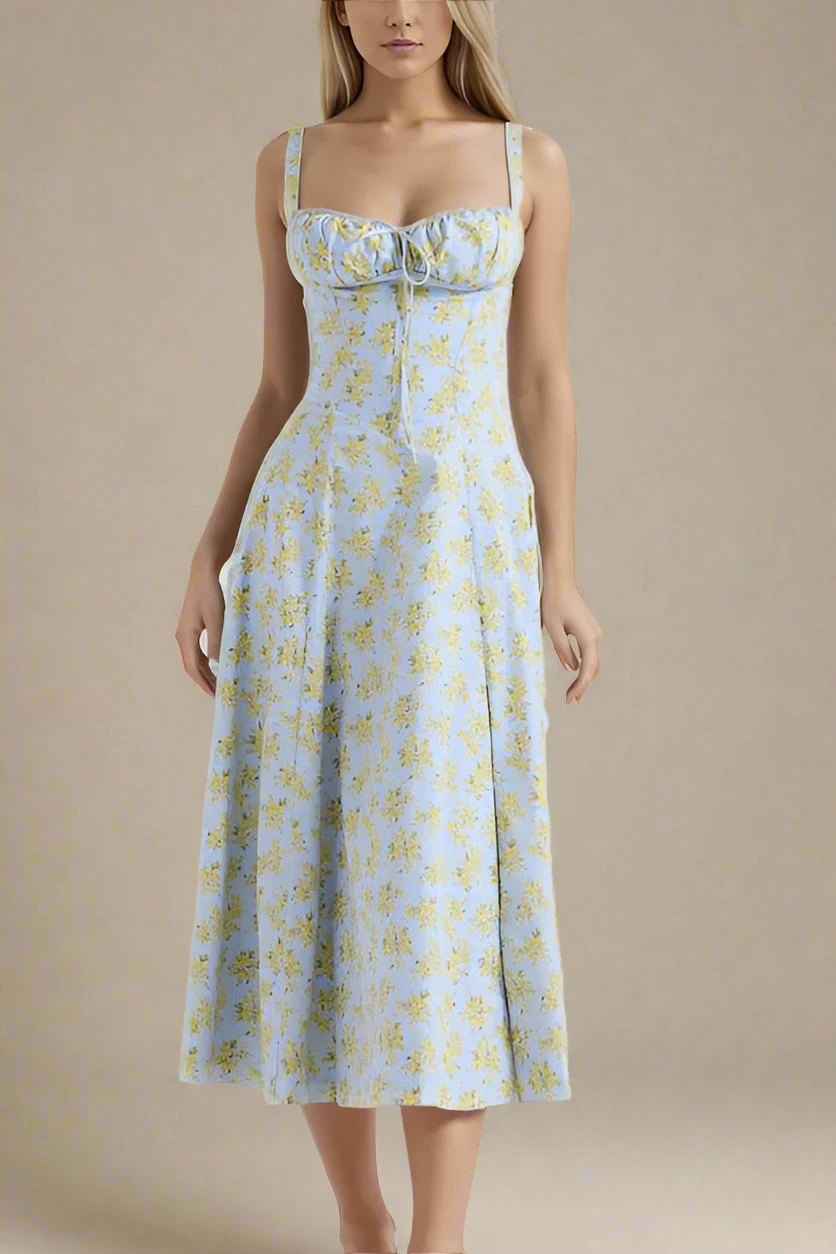 Taylor Bodycon Day Midi Dress - Sky Blue 7 Taylor Bodycon Day Midi Dress - Sky Blue - Image 5