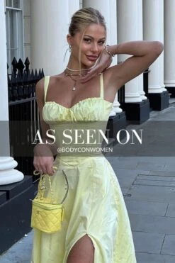 Taylor Bodycon Day Midi Dress - Sun Yellow -Bodycon Collection Shop taylor bodycon day midi dress sun yellow bodycon collection usa aus 42499705143514