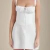 Taylor Bodycon Day Mini Dress - White Pearl -Bodycon Collection Shop taylor bodycon day mini dress pearl white bodycon collection usa aus 42622686626010