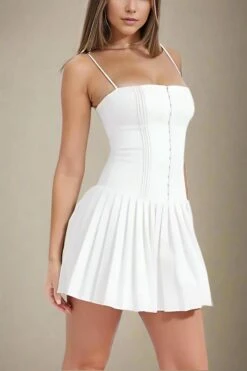 Vivien Bodycon Mini Dress - White Pearl -Bodycon Collection Shop vivien bodycon mini dress pearl white bodycon collection usa aus 42622358847706