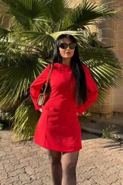 Zena Long Sleeve Bodycon Mini Dress - Lipstick Red -Bodycon Collection Shop zena long sleeve bodycon mini dress lipstick red bodycon collection usa aus 1153008527