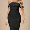 Zia Bodycon Wrap Midi Dress - Classic Black