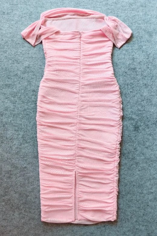 Zia Bodycon Wrap Midi Dress - Dusty Pink 13 Zia Bodycon Wrap Midi Dress - Dusty Pink - Image 11